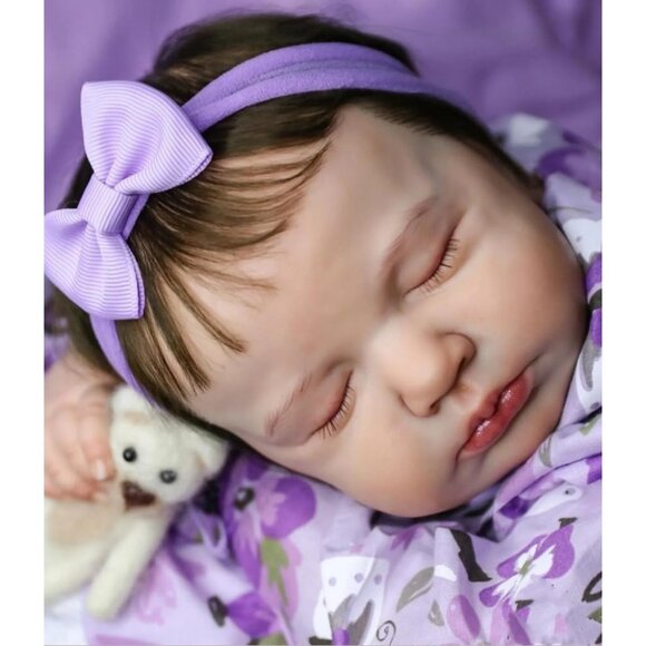 🆕20Inch Realistic Full Vinyl Body Girls Hand-rooted hair Reborn Baby Dolls - Picture 2 of 6